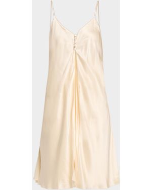 Olivia Von Halle Luxury Silk Cami Tunic And Pants Lounge Set - Natural
