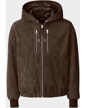 Mackage Apos;S Sylas Suede Hooded Jacket - Brown