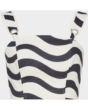 MILLY Lenox Wavy Striped Crop Top - Multicolor