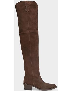 Partow Julia 55Mm Suede Over-The-Knee Boots - Brown