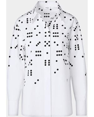 Akris Punto Dice Print Poplin Cotton Shirt - Blue