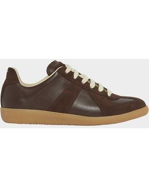 Maison Margiela Replica Suede & Leather Sneakers - Brown