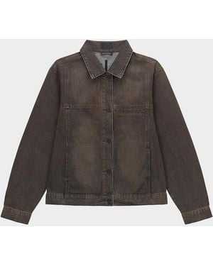 RTA Apos;S Valentiano Boxy-Fit Denim Jacket - Brown