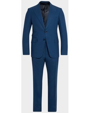 Tom Ford Apos;S Shelton Wool Sharkskin Two-Piece Suit - Blue