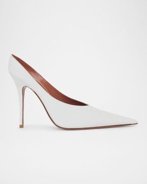 AMINA MUADDI Anok 90Mm Patent Leather Mules - White