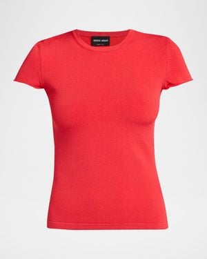 Giorgio Armani Single Jersey Crewneck T-Shirt - Red