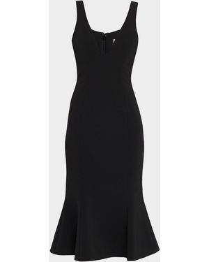 Prabal Gurung V-Neck Sleeveless Flounce Hem Dress - Black