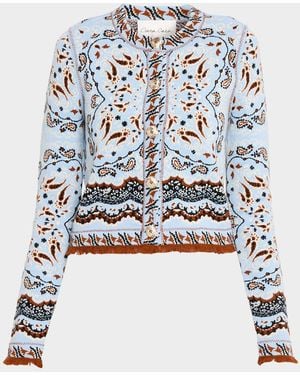 Cara Cara Livi Jacquard Wool-Blend Jacket - Blue