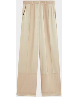 JOSEPH Corto Wide-Leg Paneled Silk Pants - Natural