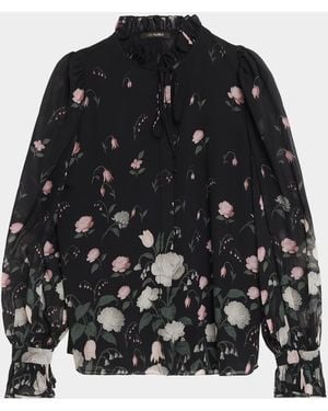 Kobi Halperin Jack Floral-Print Chiffon Blouse - Black