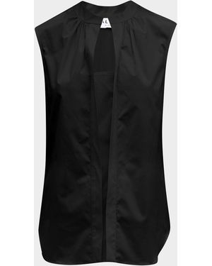 Callas Milano Olympia Sleeveless Cotton Poplin Blouse - Black