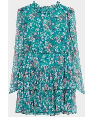 Saloni Ava B Mini Dress - Blue