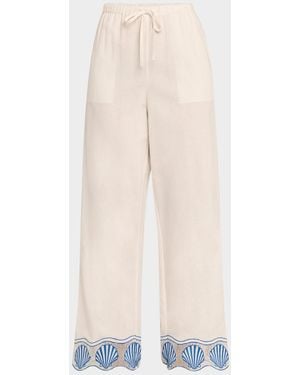 Rails Tildi Embroidered Cotton-Linen Pants - Natural