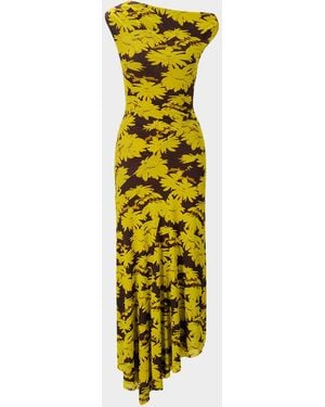 STAUD Amaris Floral Asymmetric Maxi Dress - Green