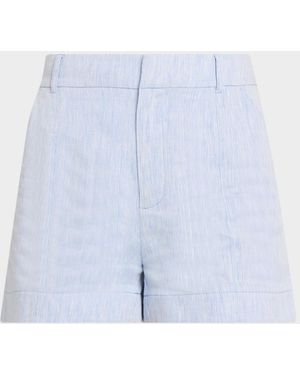 Cinq À Sept Tora Linen Suiting Shorts - Blue