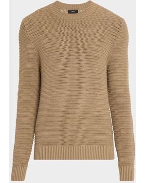 Vince Apos;S Cotton And Cashmere Crafted Texture Crewneck Sweater - Natural