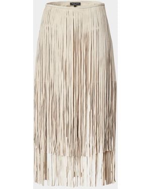 Rag & Bone Jasmine Suede Fringe Skirt - Natural