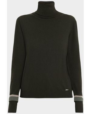Kiton Turtleneck Slit-Cuff Cashmere Sweater - Green