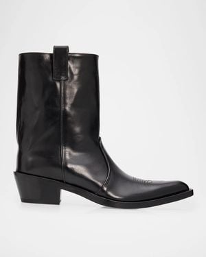 KHAITE 35Mm Clive Leather Ankle Boots - Black