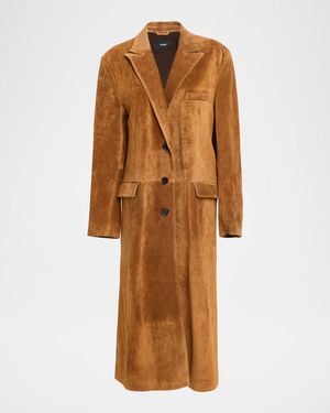 Arma Alissa Gritty Suede Long Coat - Brown