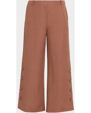 Kobi Halperin Remi Cropped Linen Pants - Brown