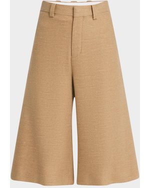 Loro Piana Drake Light Wool Cashmere Bermuda Shorts - Natural