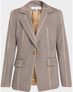 Veronica Beard Healy Glen Plaid Dickey Jacket - Brown