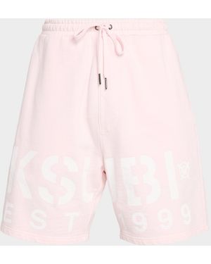 Ksubi Apos;S State Trak Relaxed Cotton Drawstring Shorts - Pink