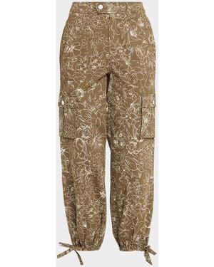 Cinq À Sept Garden Doodle Cargo Pants - Natural