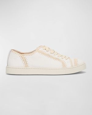 Frye Ivy Crochet Suede Low-Top Sneakers - Natural
