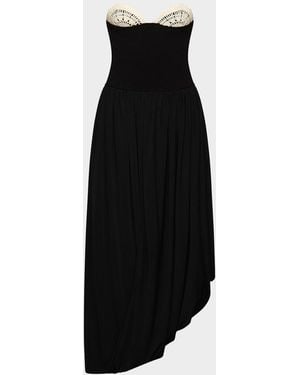Et Ochs Noa Strapless Crochet-Trim Maxi Dress - Black