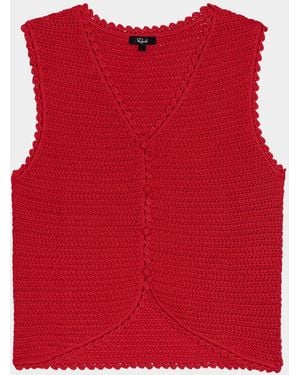 Rails Calypso Crochet Knit Tank Top - Red