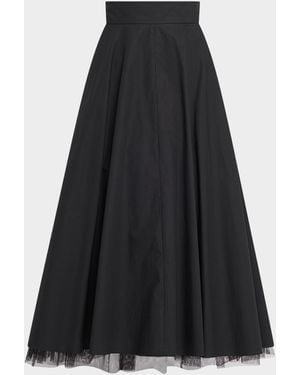 Dorothee Schumacher Light Touch Ruffle-Hem Cotton Midi Skirt - Black