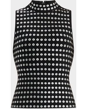 Hervé Léger The Carina Studded Bandage Mock-Neck Top - Black