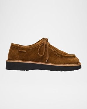 Loewe Faro Lace-Up Suede Shoes - Brown