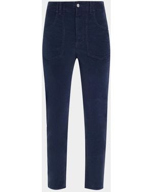Veronica Beard Arya Straight-Leg Corduroy Pants - Blue