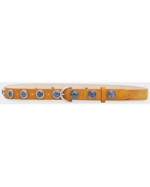 Rag & Bone Celia Studded Suede Belt - White