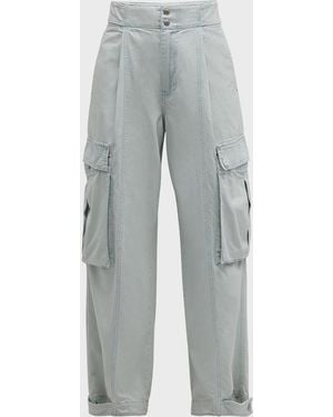 FRAME Wide-Leg Cargo Pants - Gray