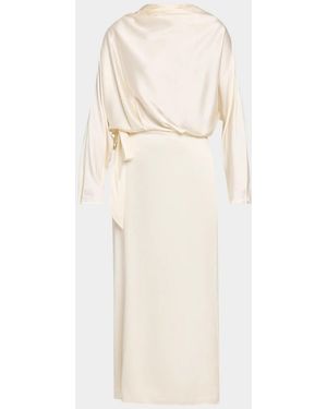 STAUD Phoebe Stretch Silk Maxi Dress - Natural