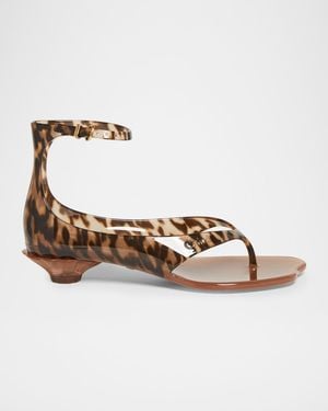 Chloé Leopard Jelly Sandals - Metallic