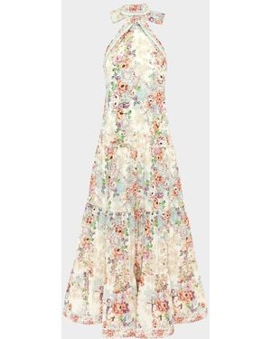 Aqua Blu Australia Evelyn Backless Halter Maxi Dress - White