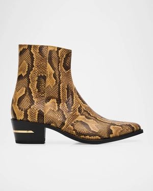 Amiri Apos;S Python-Embossed Leather Ankle Boots - Brown