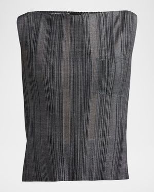 Giorgio Armani Plisse Jersey Sleeveless Top - Black