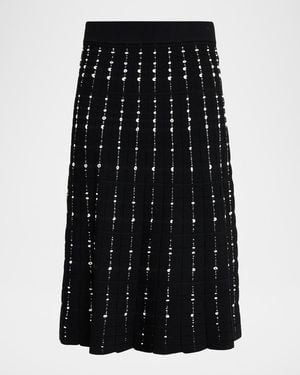 JOSEPH Fragmented Stripes A-Line Knit Skirt - Black
