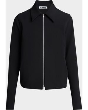 Jil Sander Collared Zip-Up Jacket - Black