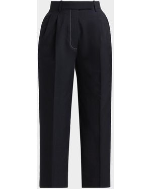 Thom Browne High-Rise Double Pleat Pants - Blue