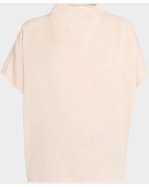 Peserico Chain-Trim Mock-Neck Shirt - Natural