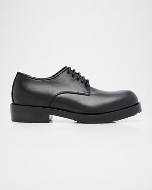 Dries Van Noten Apos;S Calf Leather Rubber-Sole Derby Shoes - Black
