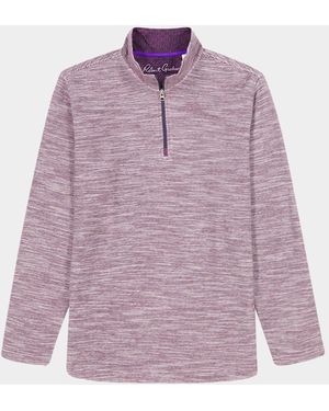 Robert Graham Heathered Knit Quarter-Zip Sweater - Purple