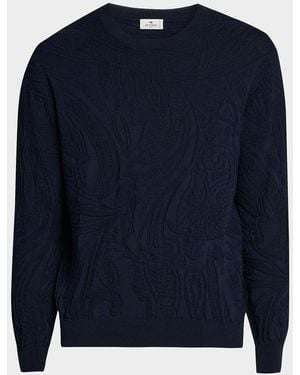 Etro Apos;S Roma Textural Cotton Knit Sweater - Blue